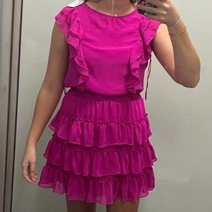 Magenta pink dress! Look brighter in person. Worn once for a wedding